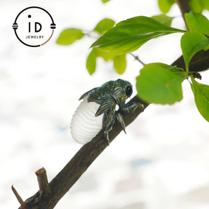 Cicada Necklace | Handmade 925 Sterling Silver Necklace | Insect Jewelry | Hand-Carved Insect Nature-Theme Necklace Gift for wholesale by idjewelry