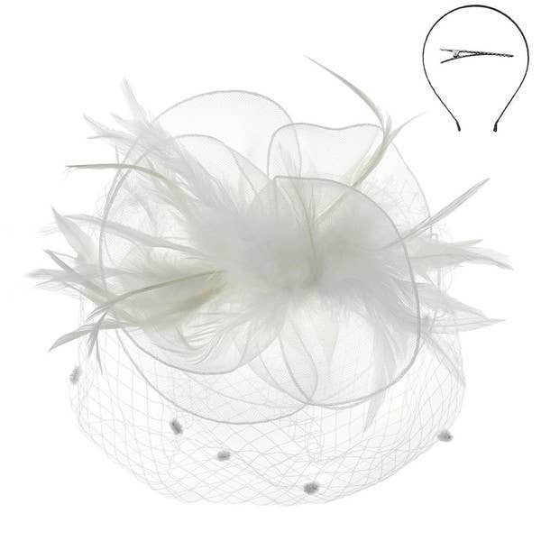 anbfashion - Wholesale Fascinator Hat - Women's - KENTUCKY DERBY FLOWER FEATHERS VEILED FASCINATOR HTH25912