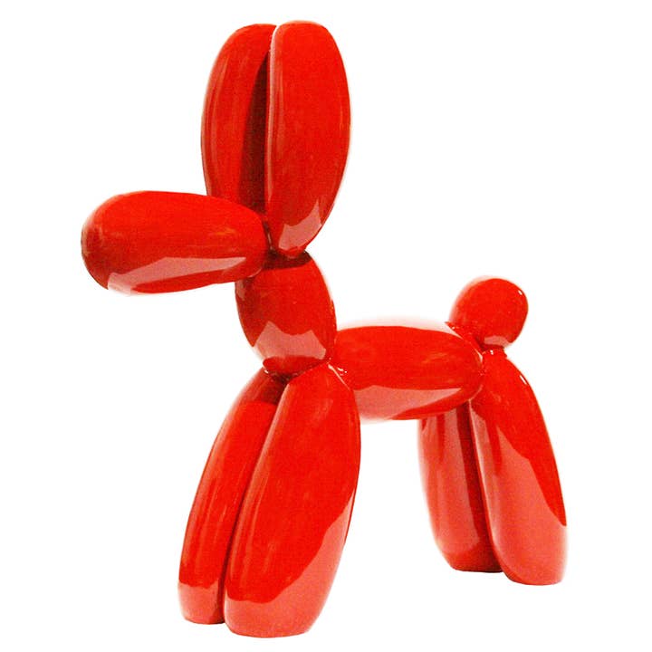 Ballonghund röd - handmålad konstfigur för wholesale av JULIARTE