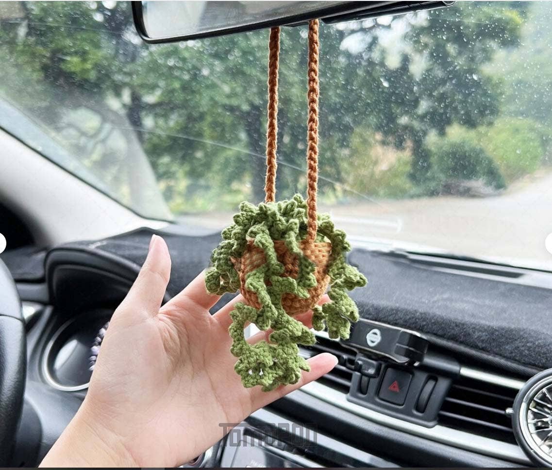 TOMOPOD LLC - Wholesale Car Decorative Charm - Unisex - Crochet Car Plant Hanging Decor, Crochet Hanging Vine Lover0