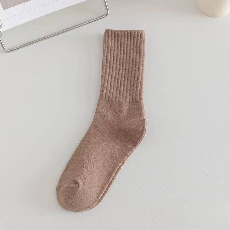 Sweetkama - Vendita all'ingrosso Calzini - Donna - Calzini da donna a coste a tinta unita sopra la caviglia SKASC41803