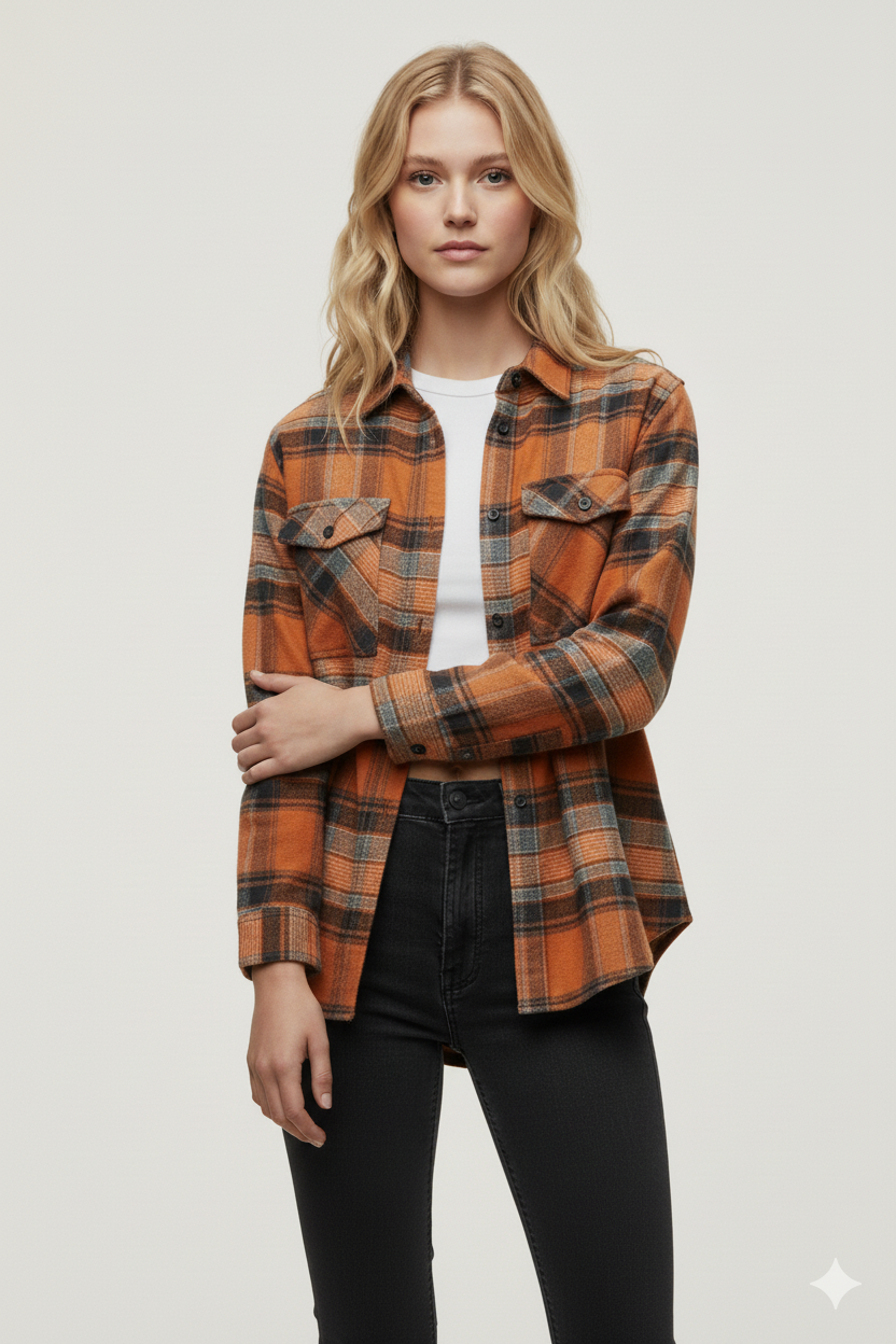 Flannel Long Sleeve Buffalo Plaid Shirt  for wholesale on Faire1