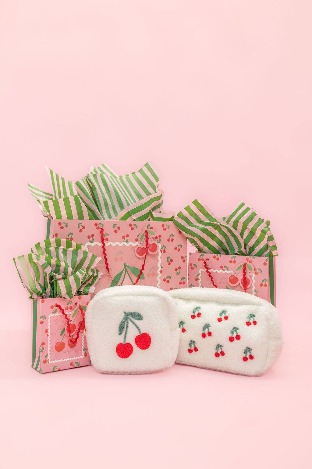 Rock Paper Scissors - Vente Pochette cadeau - Sac Cadeau Cerise sur le Gâteau + Rayures - Anse en Ric Rac - Étiquette Cadeau1