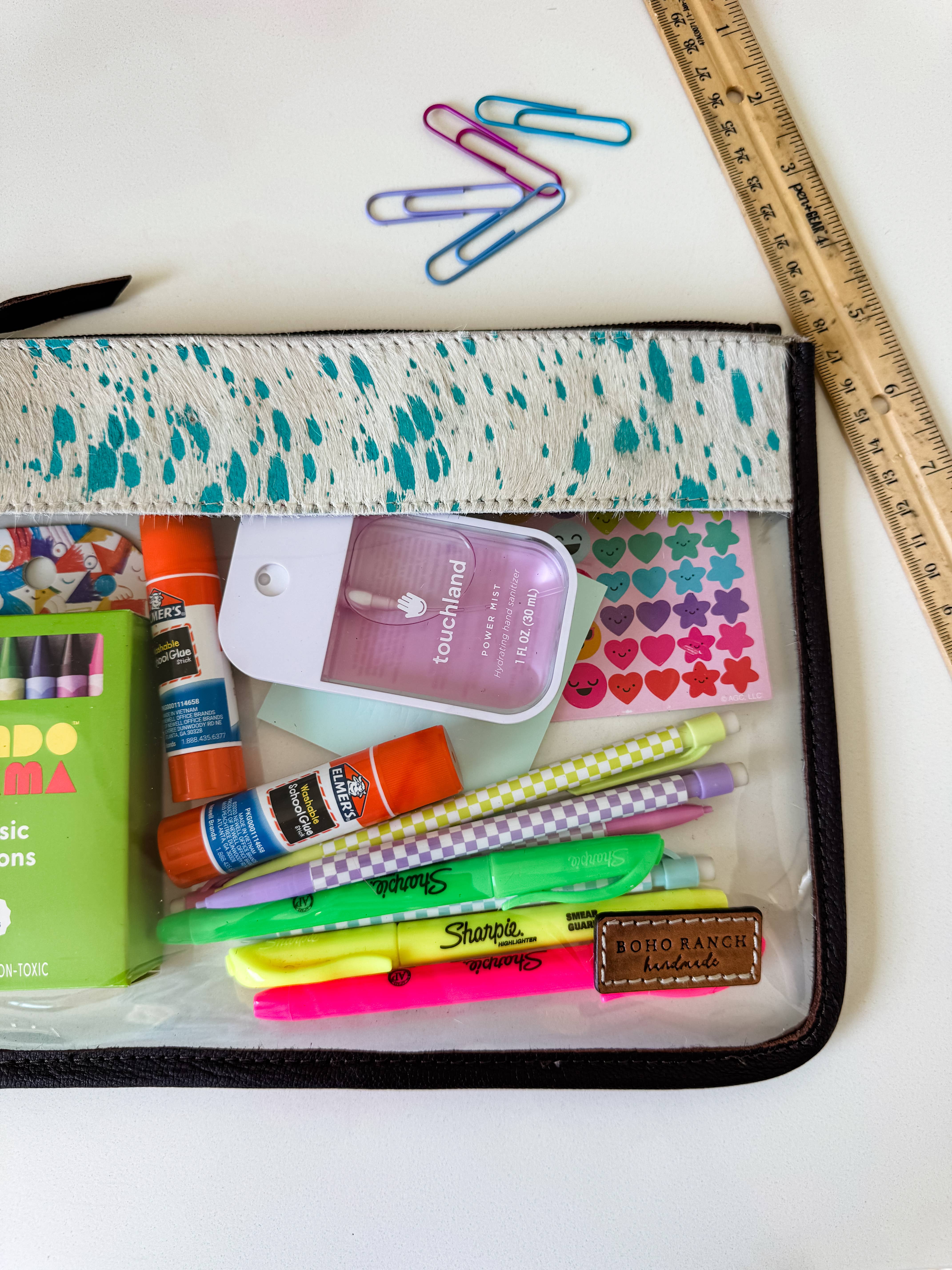 Boho Ranch Shop - Venta al por mayor Bolsa para maquillaje - Neceser de tocador transparente de piel de vacuno, organizador, de viaje4