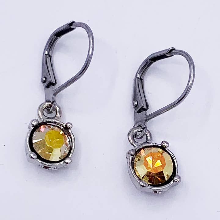 Boucles d'oreilles rondes en cristal pour la vente par Fizz
