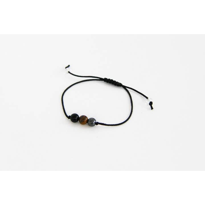 Verstellbares Armband mit drei runden Mineralien zum Schutz für den Großhandel von Las Velas de Mariano