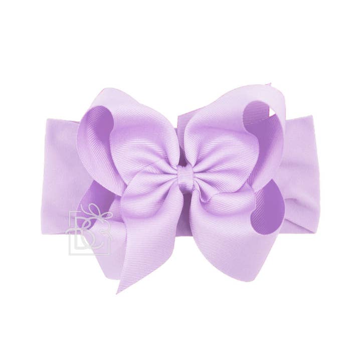 Beyond Creations, LLC - Wholesale Fashion Headband - Kids - WIDE PANTYHOSE HEADBAND W/CLASSIC GROSGRAIN BOW36