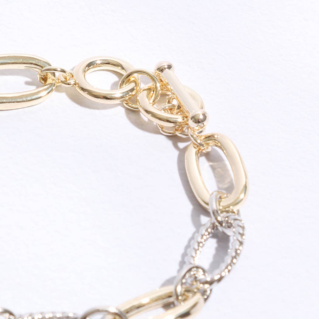 BKM Two Link Clover MOP Link Bracelet  for wholesale on Faire4