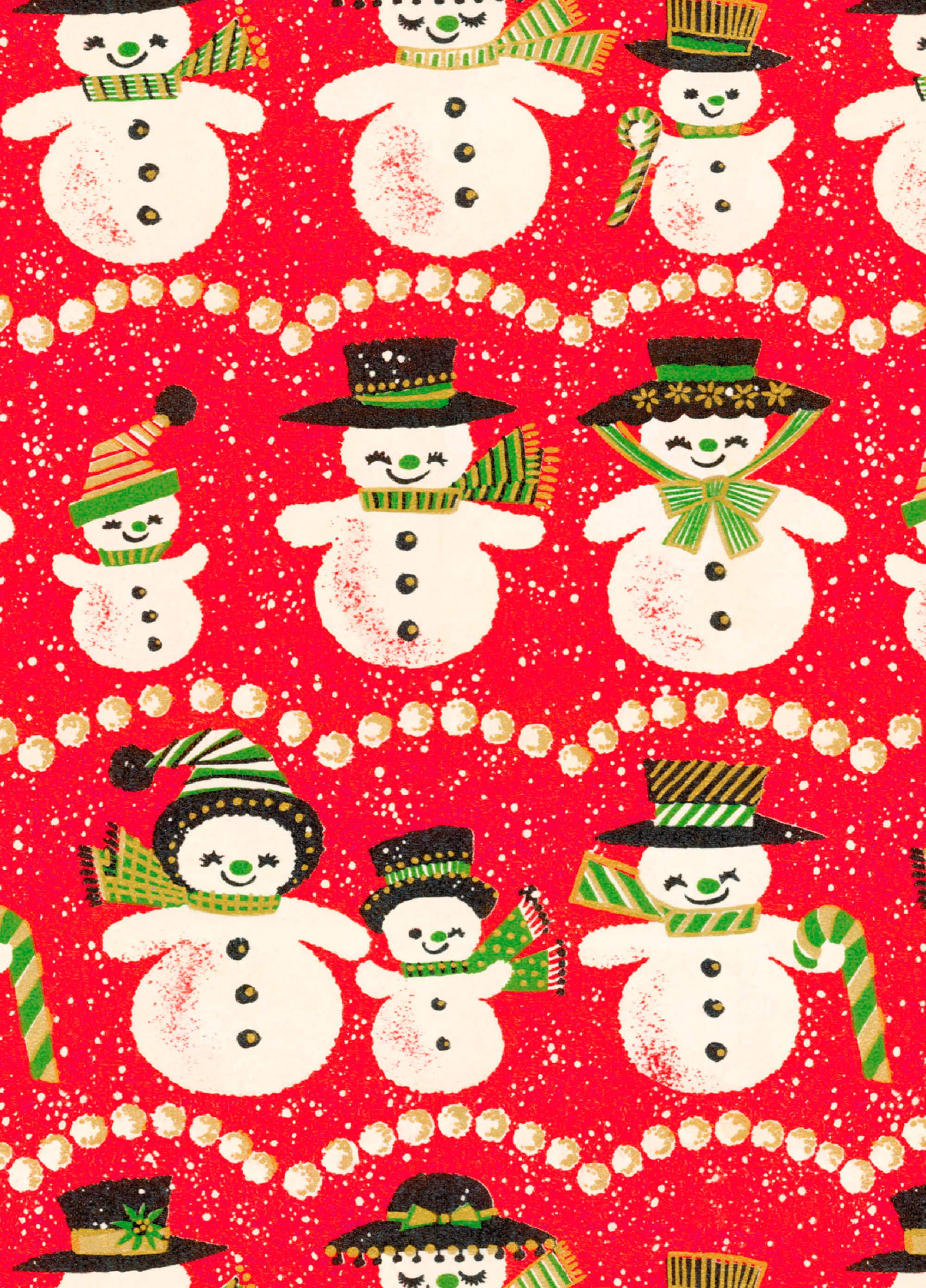Dean Morris Cards - Wholesale Flat Wrap - Retro snowman Gift Wrap2