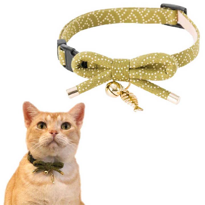 MOON-X USA, INC. - Wholesale Pet Collar - Cat - ZEN Fish Charm Cat Collar (Green)