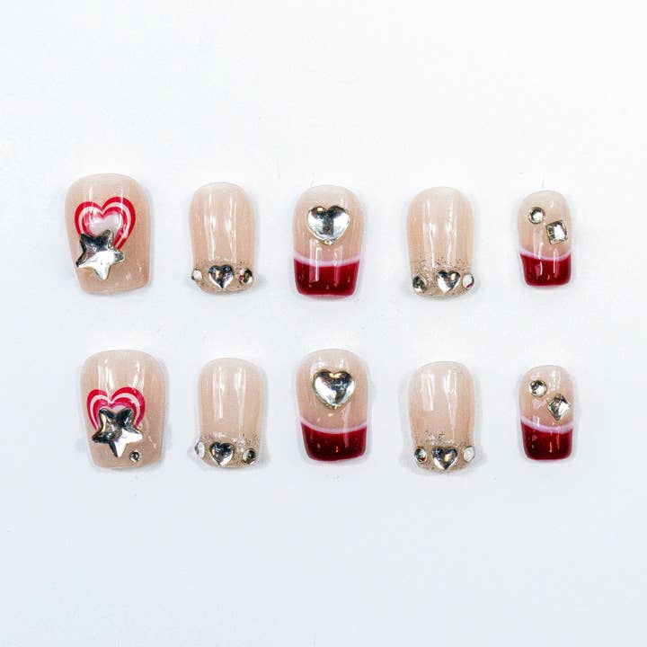 3H Luxury Handmade Press-on Nails - Ruby Bow Charm for wholesale by 3H Nails