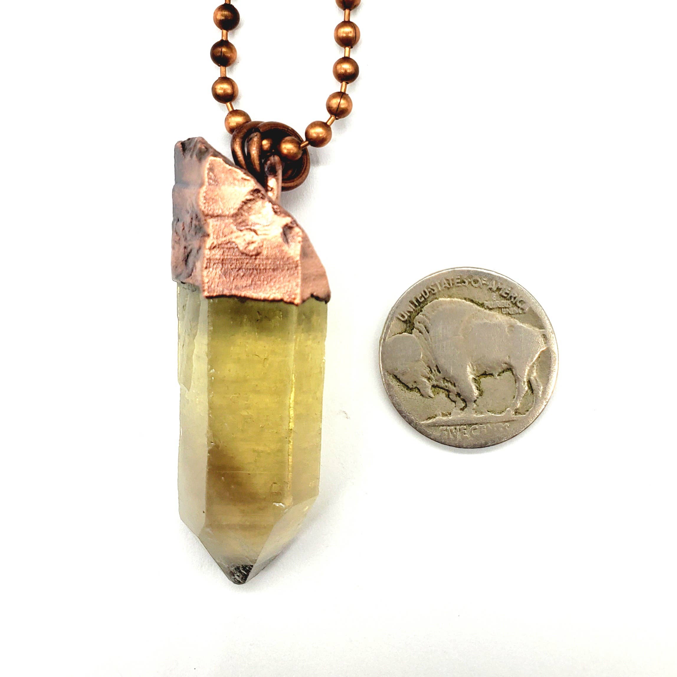 MergingMetals - Wholesale Pendant/Charm Necklace - Citrine Lemurian Quartz Necklace / Ball Chain3