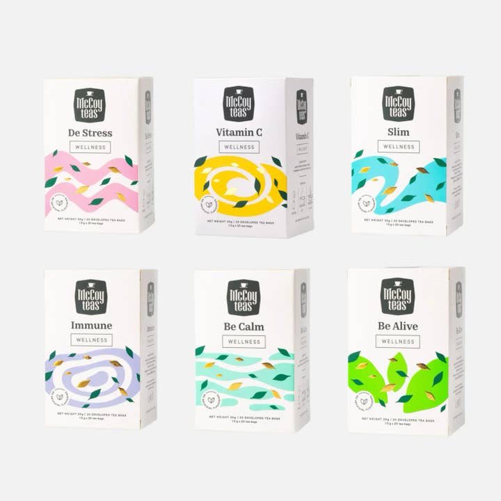 Premium Wellness Tea Bags Collection (6-Pack Variety Set) for wholesale by Mccoy Teas Canada