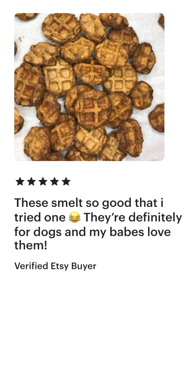 Big Head Barkery - Wholesale Pet Treats - Dog - Sweet Potato Waffle Bite Dog Treats | Natural, Small-Batch4