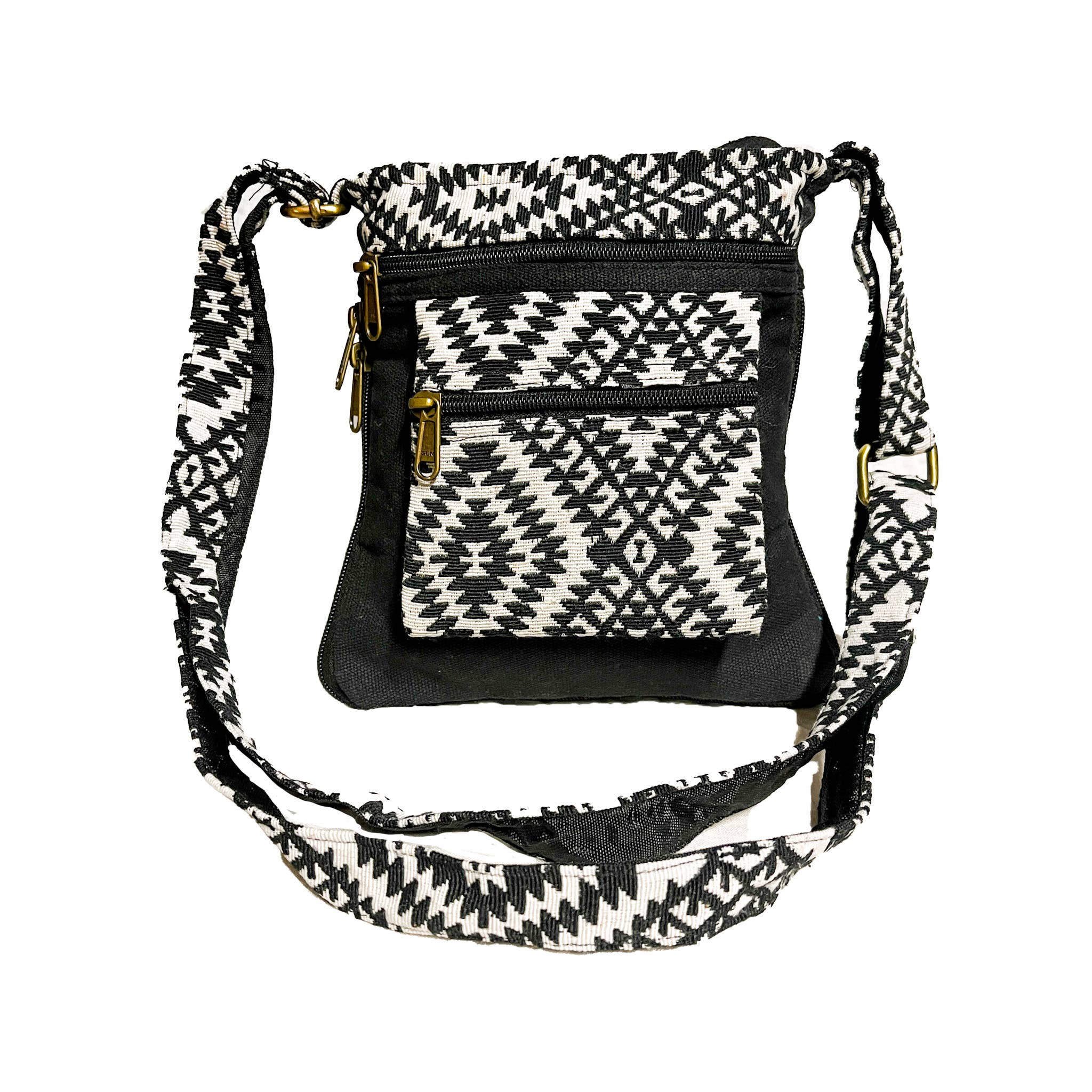 Zumki - Wholesale Crossbody Bag - Women's - Sage Geo Print Cotton Crossbody Expandable bag0