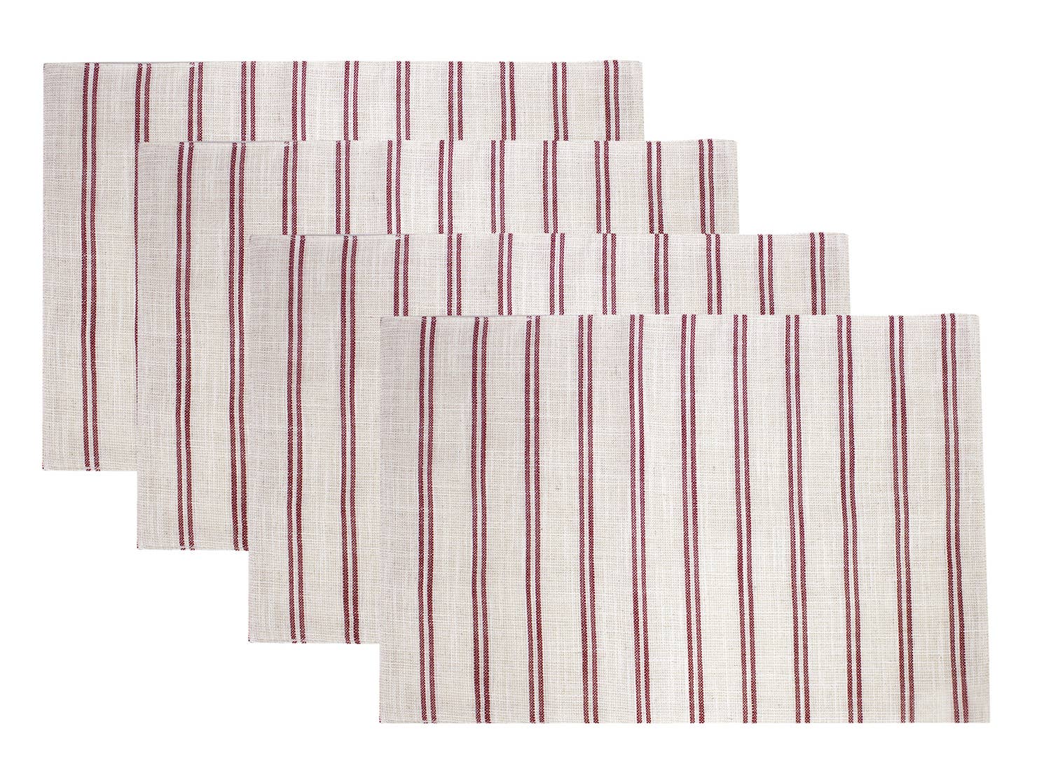 Fennco Styles - Vente Sets de table - Napperon moderne à rayures en lin et polyéthylène8