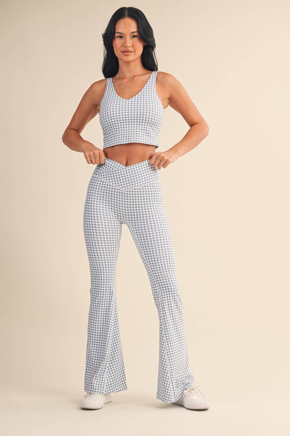 KIMBERLY C - Wholesale Sports Bra - Women's - Gingham Print Aligned Performance Cropped Tank Top18