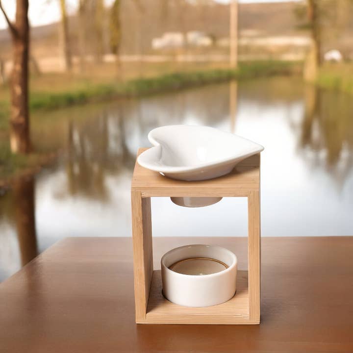 Zen'Arome - Wholesale Fragrance Warmer - Scented Wax Melts Burner – Ceramic and Bamboo Candle Holder