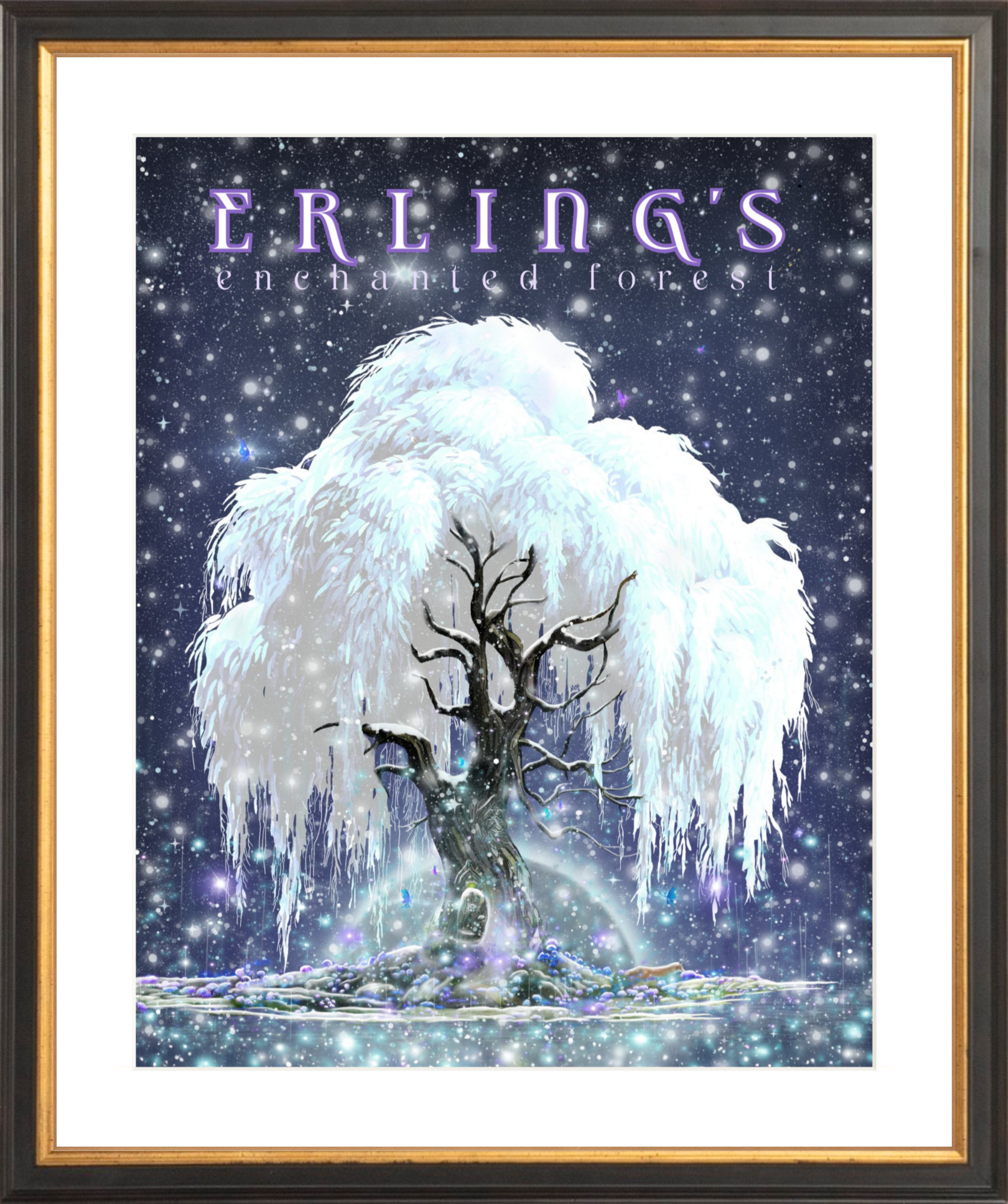 Erling's Enchanted Forest – Großhandel Wanddeko - Kind & Baby – Erlings verzauberter Wald - WINTER gerahmter Druck6