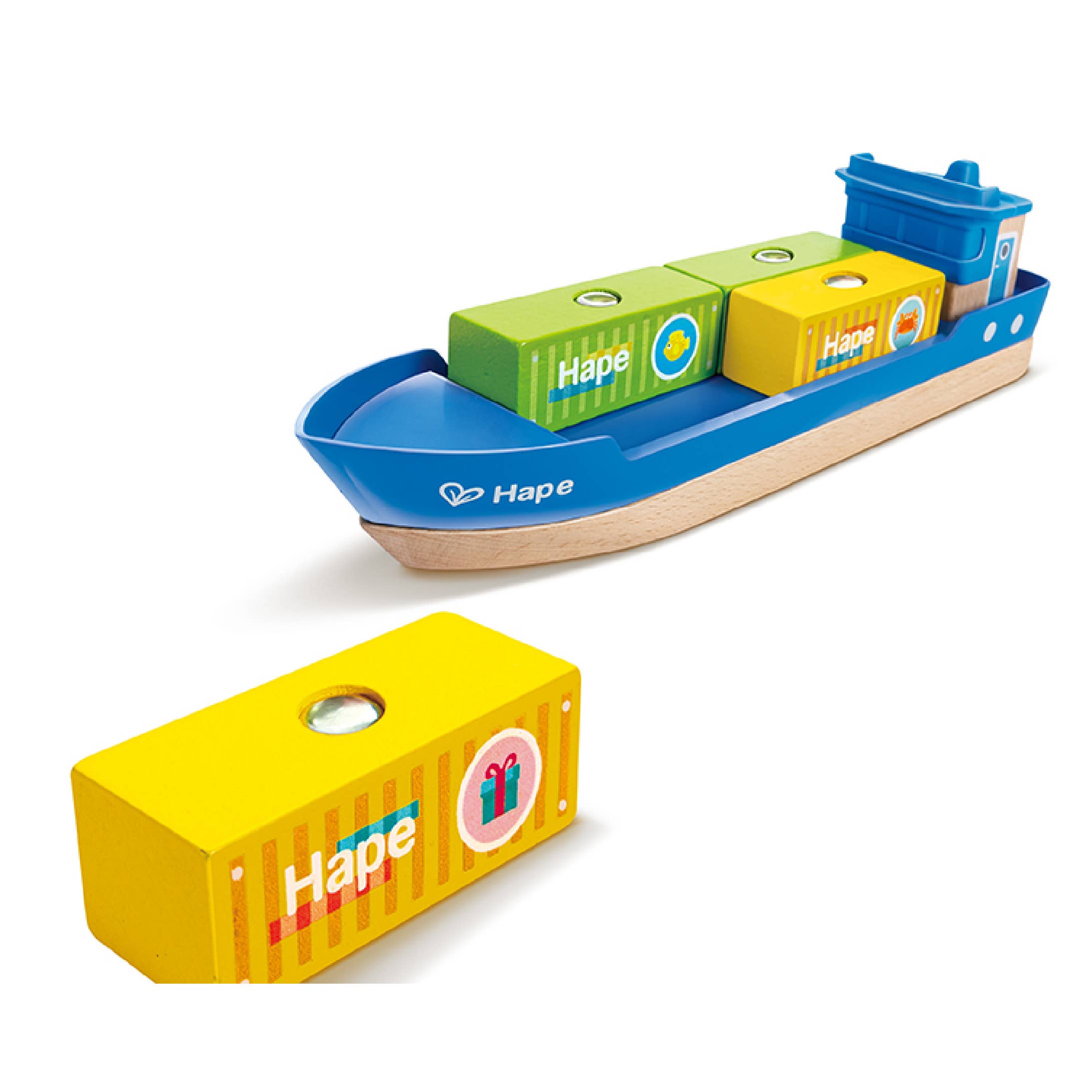 Hape Toys - Vente Lot de jouets – enfant - Navire de charge et grue4