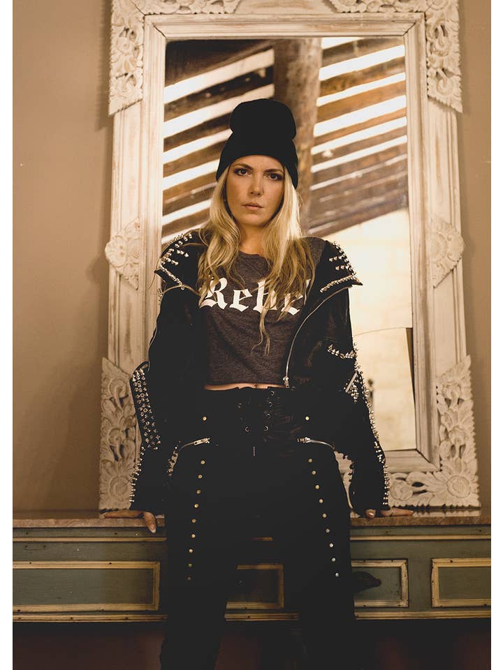 Pretty Attitude Clothing - Wholesale Screen Printed T-Shirt - Women's - Cropped Rebel T Shirt Rock and Roll Concert Graphic Tee3