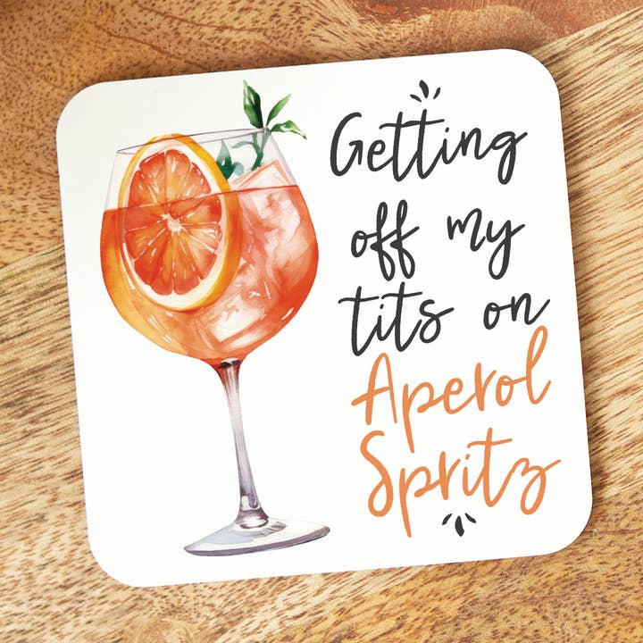 Funny Aperol Spritz Coaster, Drink Ware, Gift for wholesale by Pretty Little Personalised
