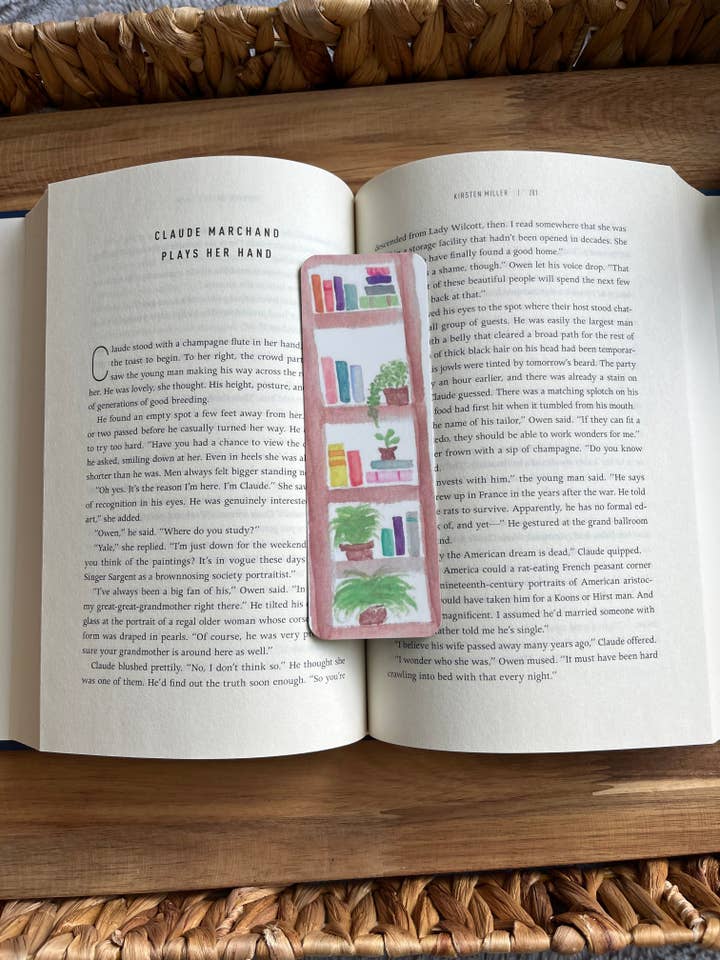 Watercolor Bookshelf Bookmark for wholesale by Pages and Paws