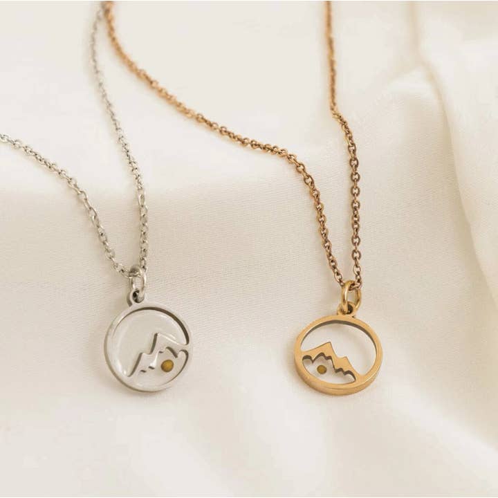 Life Prints Products - Wholesale Pendant/Charm Necklace - Mountain mustard seed necklace for women, waterproof