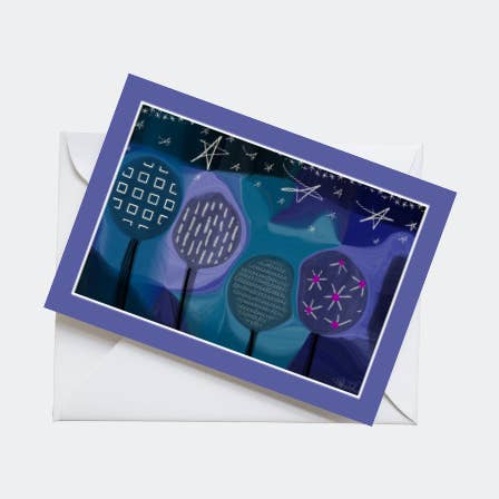 Art Greeting Card 5x7 - Celestial Forest - Single Card for wholesale by Wild Thorn Collective