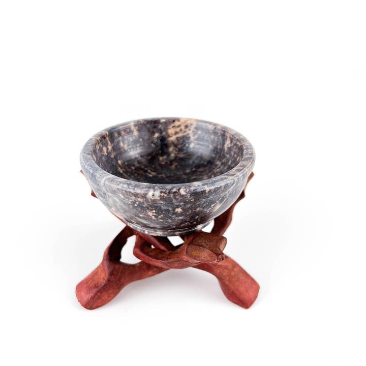 GREENROOTS USA LLC – wholesale Rökelsehållare – 4 ”Cobra Stand + 3" sten skål brännare set kol harts kottar7