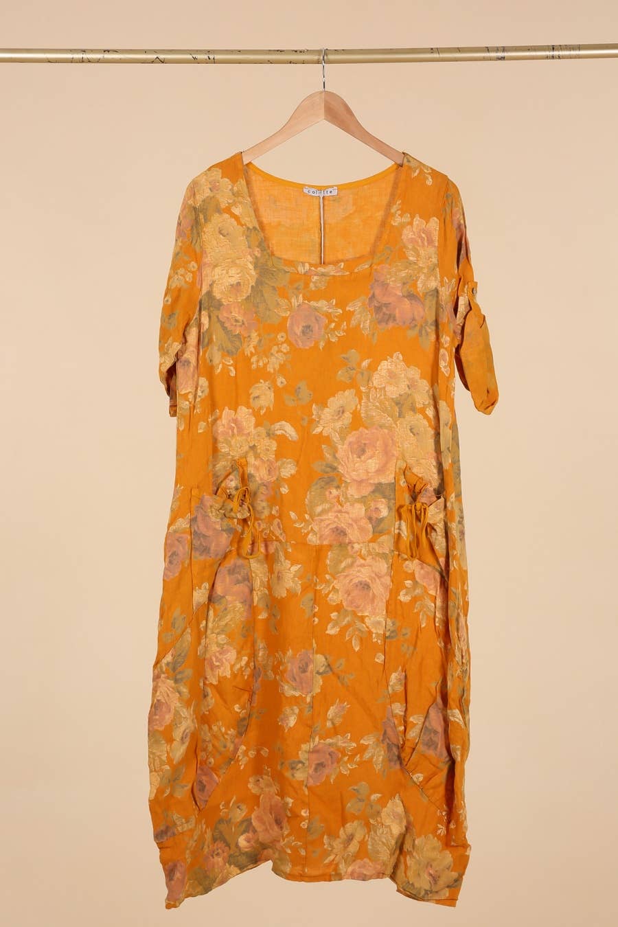 la maison des fibres naturelles – Großhandel Kleid – Damen – Leinenkleid mit floralem Muster, 100 % Leinen, Modell 6796742