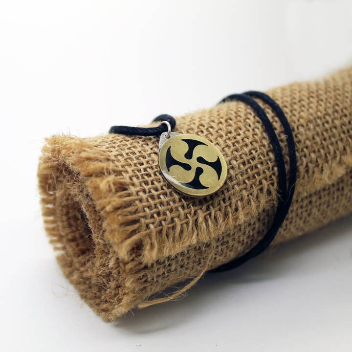 Plataica - Wholesale Pendant/Charm Necklace - Lauburu pendant in 925 silver and brass3