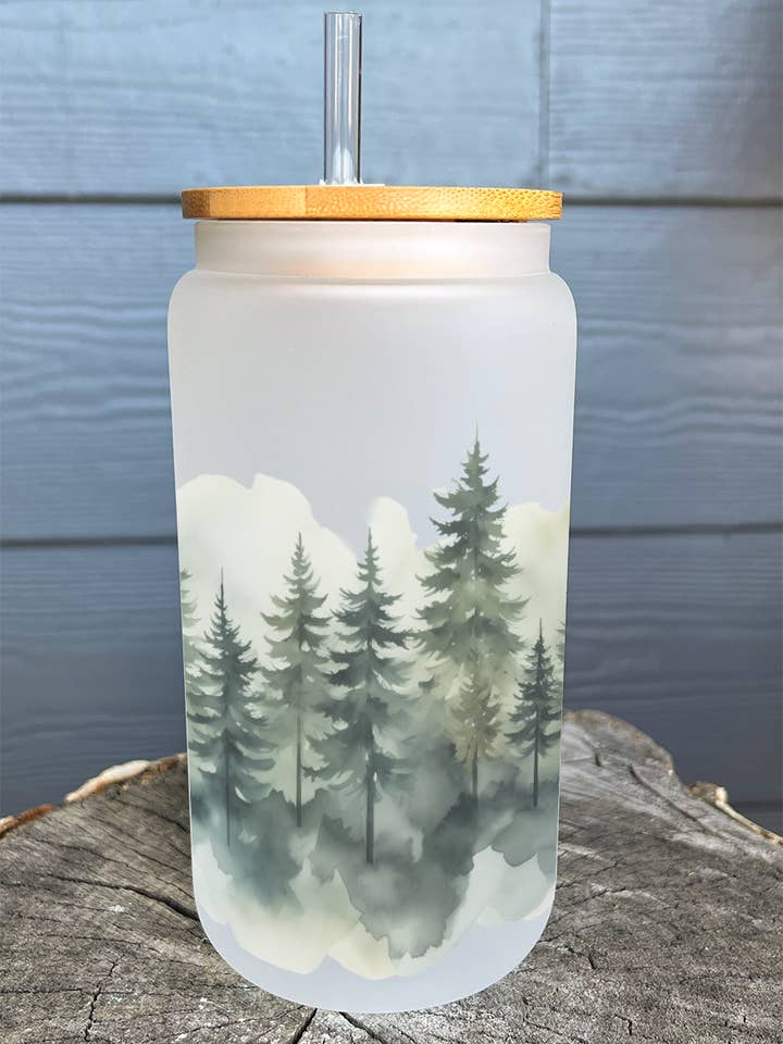 Verre à café glacé givré de 16 oz avec couvercle et paille pour la vente par Lester Lou’s Designs