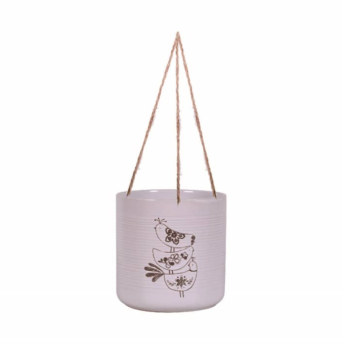 Blue Sky Clayworks - Wholesale Hanging Planter - 5.25" Hanging Floyd Bird Flower Pot0