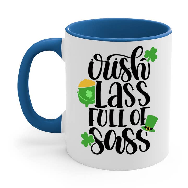 Mug/tasse à café Irish Lass Full Of Sass Style 79 #- St Patrick's Day pour la vente par Mugs R Us