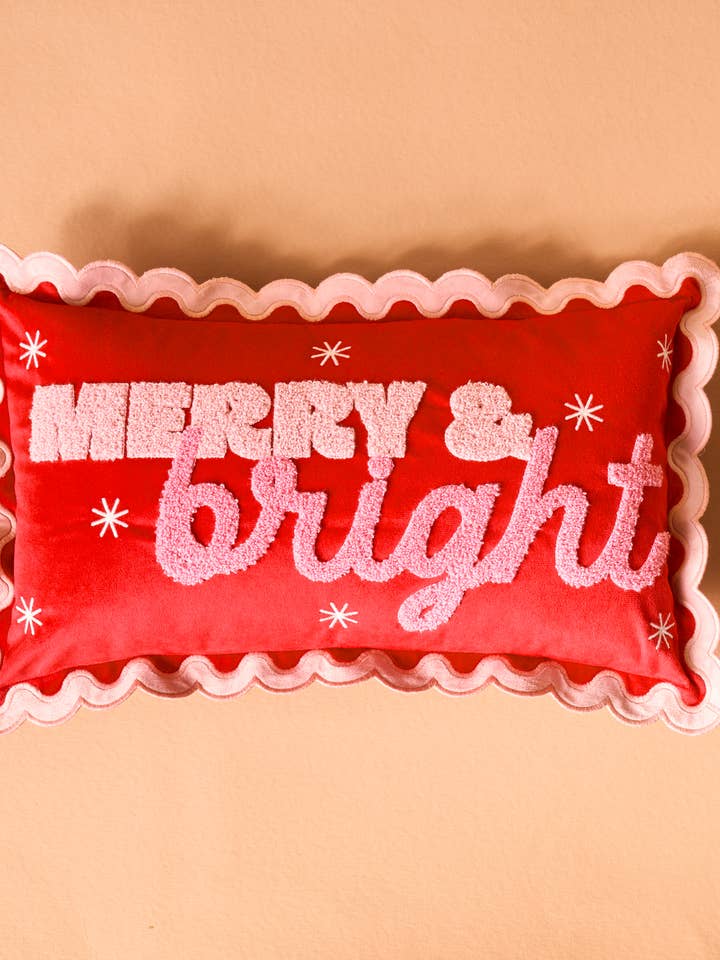 Scalloped Rectangle Throw Pillow-Merry & Bright and other Purchase Wholesale merry and bright. Free Returns & Net 60 Terms on Faire trending on Faire.
