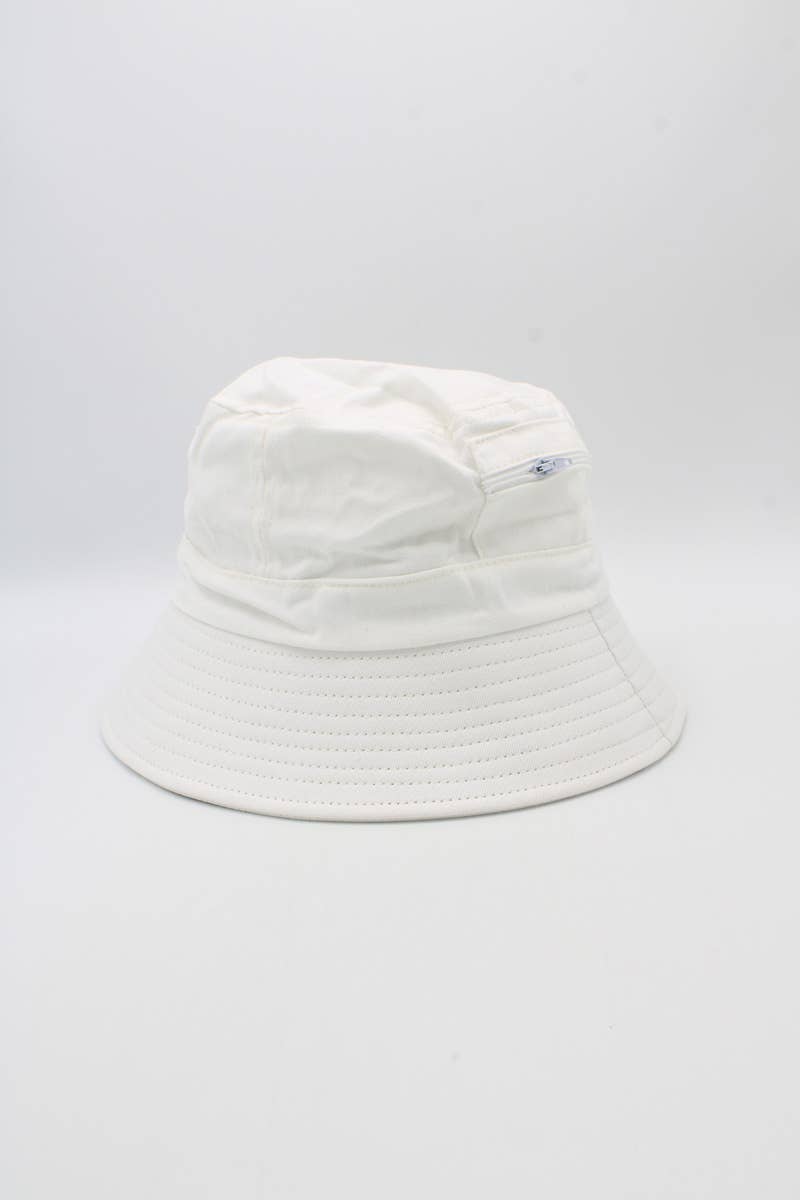 Hologramme Paris - Wholesale Bucket Hat - Unisex - Plain Cotton Classic Bucket Hat with Zip22
