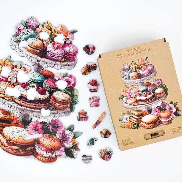 Floral Sweets Jigsaw A4 Premium Box for wholesale by Lubiwood