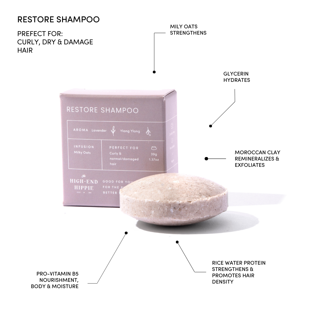 The High-End Hippie - Wholesale Shampoo Puck/Solid Shampoo - Restore Shampoo Bar for Thick, Curly, Normal, Dry/Damaged2