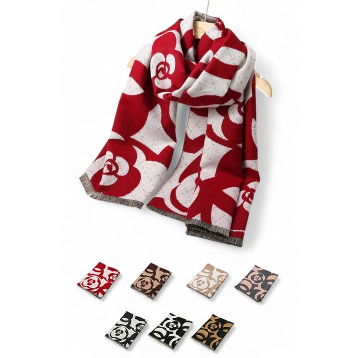 Large Intarsia Fringe Pashmina Scarf for wholesale by LA Jewelry Plaza