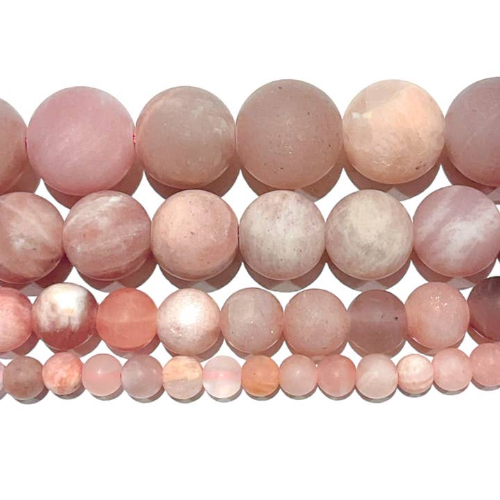 Foliesbijoux – wholesale Beaded bracelet – A+ matte pink moonstone bead thread