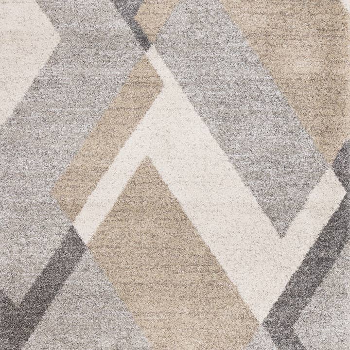 5' X 8' Gray Cream And Tan Geometric Area Rug for wholesale by HomeRoots