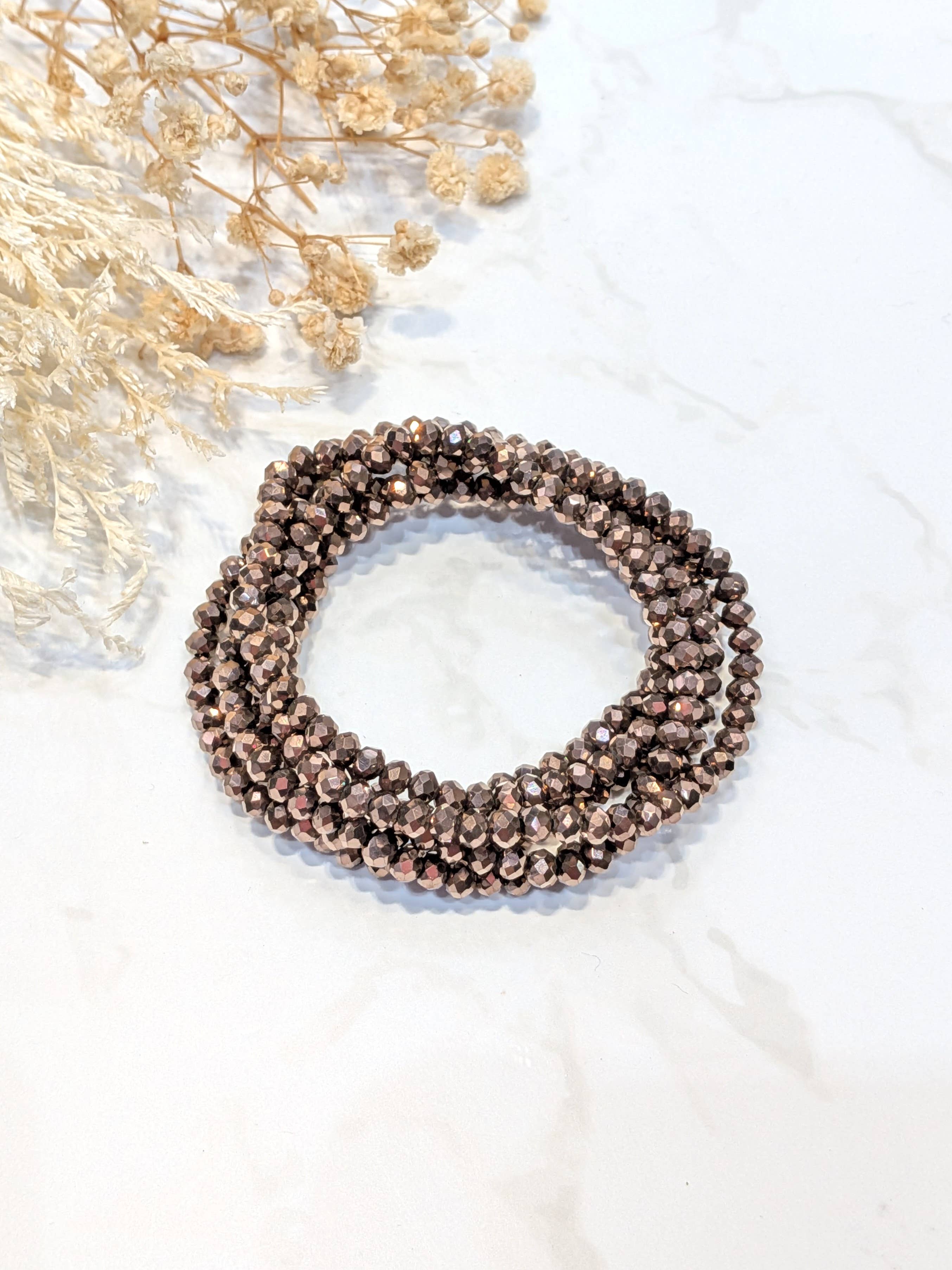 LOLO & YAYA - Vente Bracelets maillon et chaîne - Bracelet élastique Crystal opaque multi tours12