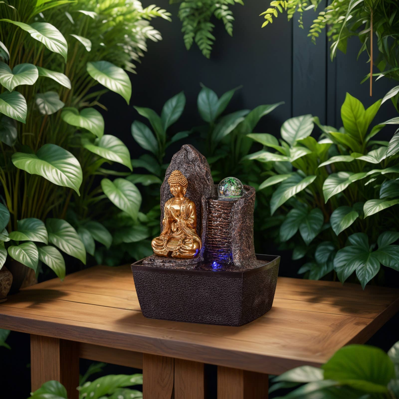 Zen'Arôme - Wholesale Decorative Tabletop Object - Haka Indoor Fountain - Removable Buddha Statuette9