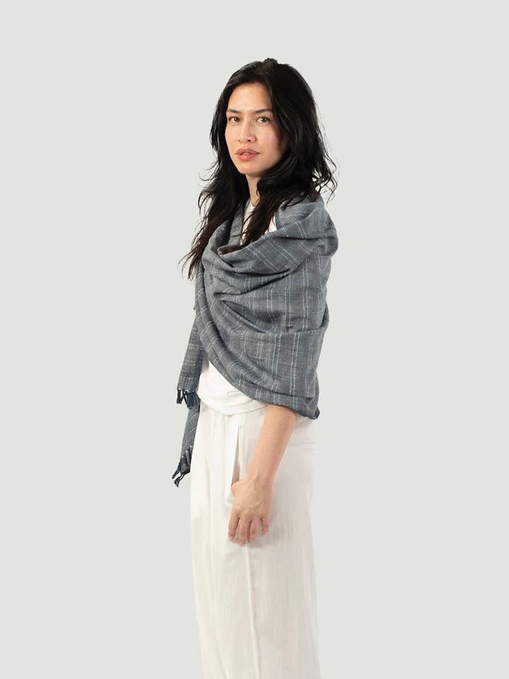 Insect-Repellent Scarf — Spruce II in Marine NEW! for wholesale by Shoo for Good