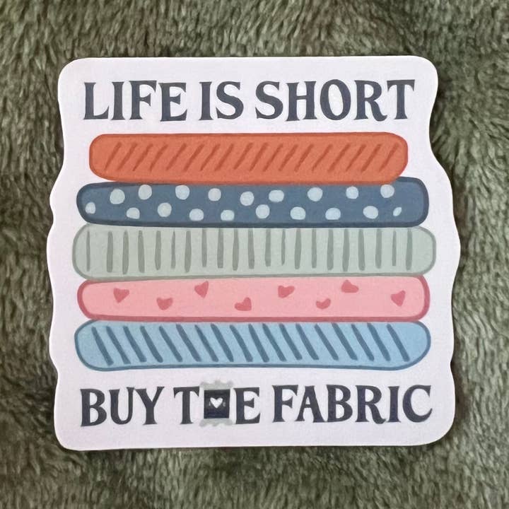 Little Traveling Llama - Wholesale Sticker - Life Is Short, Buy the Fabric Quilting Sticker0