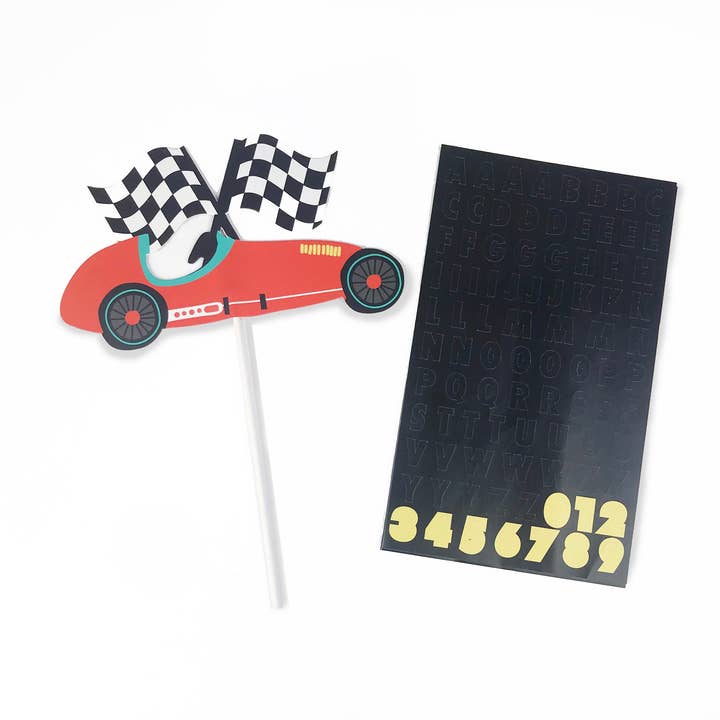 REMOVED BRAND - Wholesale Cake/Cupcake Topper - Race Car Cake Topper - Custom