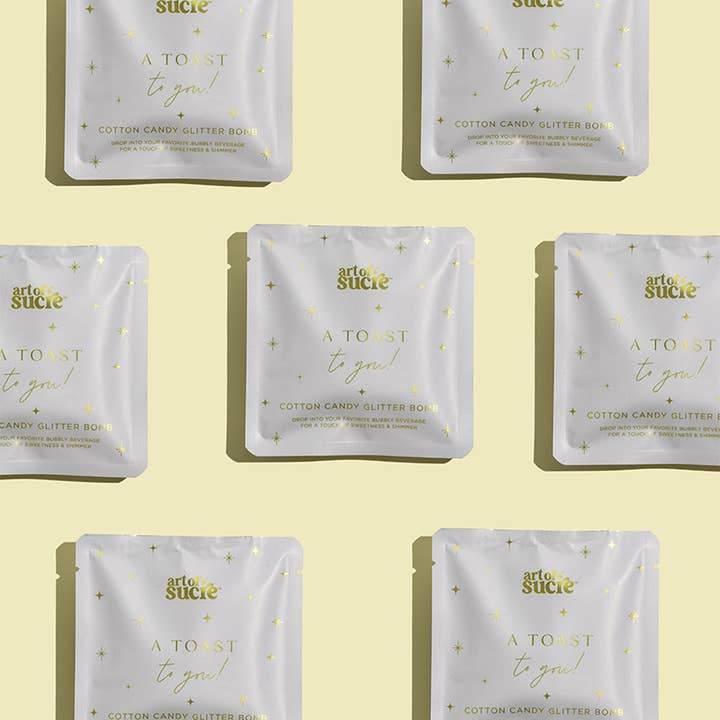 Art of Sucre - Wholesale Cotton Candy - A Toast to You Cotton Candy Drink Glitter Bombs2