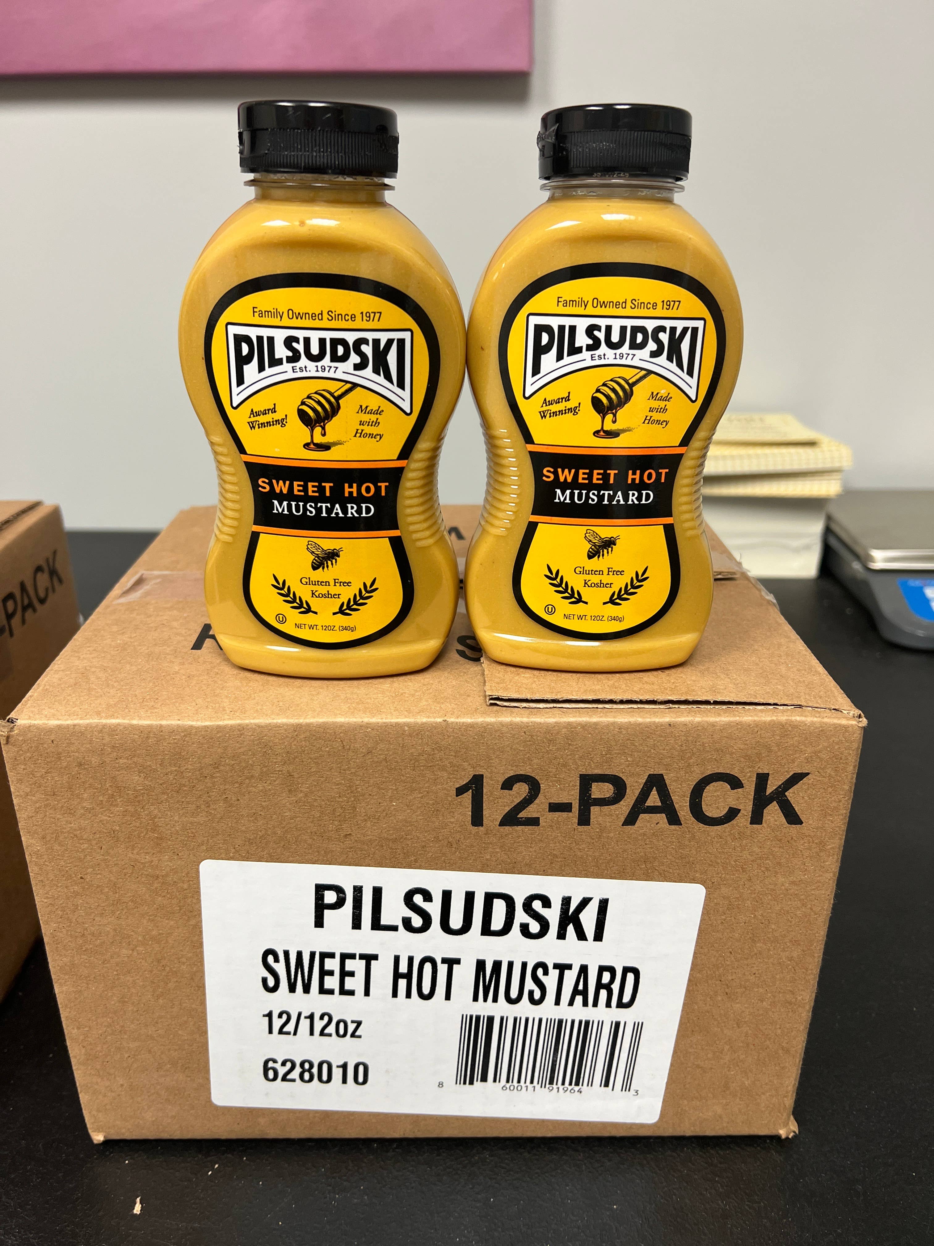 Pilsudski Mustard Co - Venta al por mayor Mostaza - Mostaza dulce picante con miel 12 frascos de 340 g en botella exprimible4