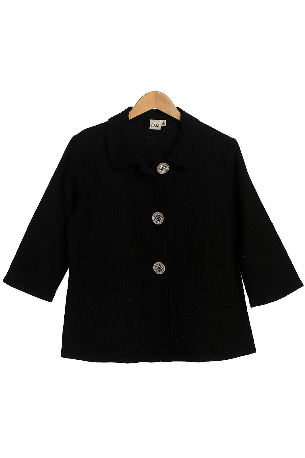 Focus Fashion - Vente Veste – femme - Petite veste gaufrée à manches 3/4 - SW2340